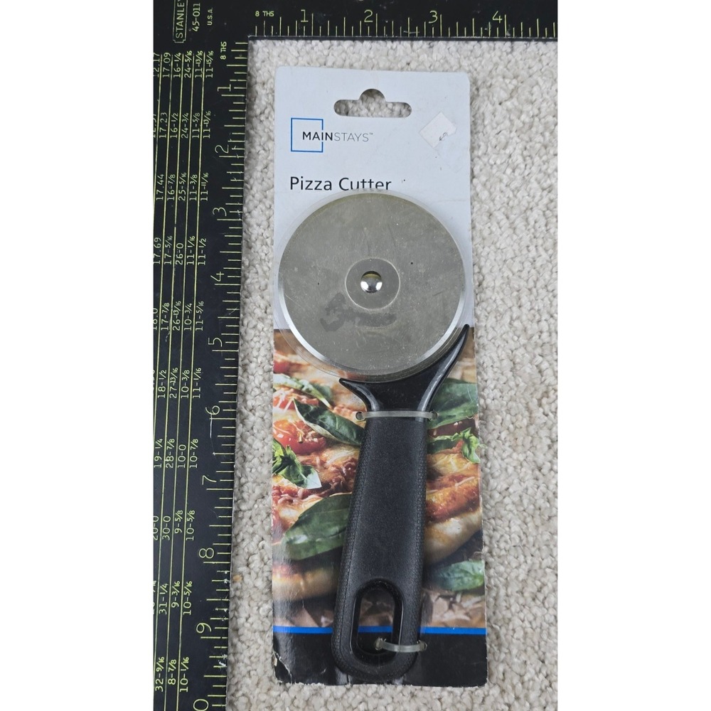 Mainstays Pizza‎ Cutter Silver Black Stainless Steel Blade